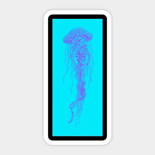 Spiral Jellyfish in Blue and Purple Sticker